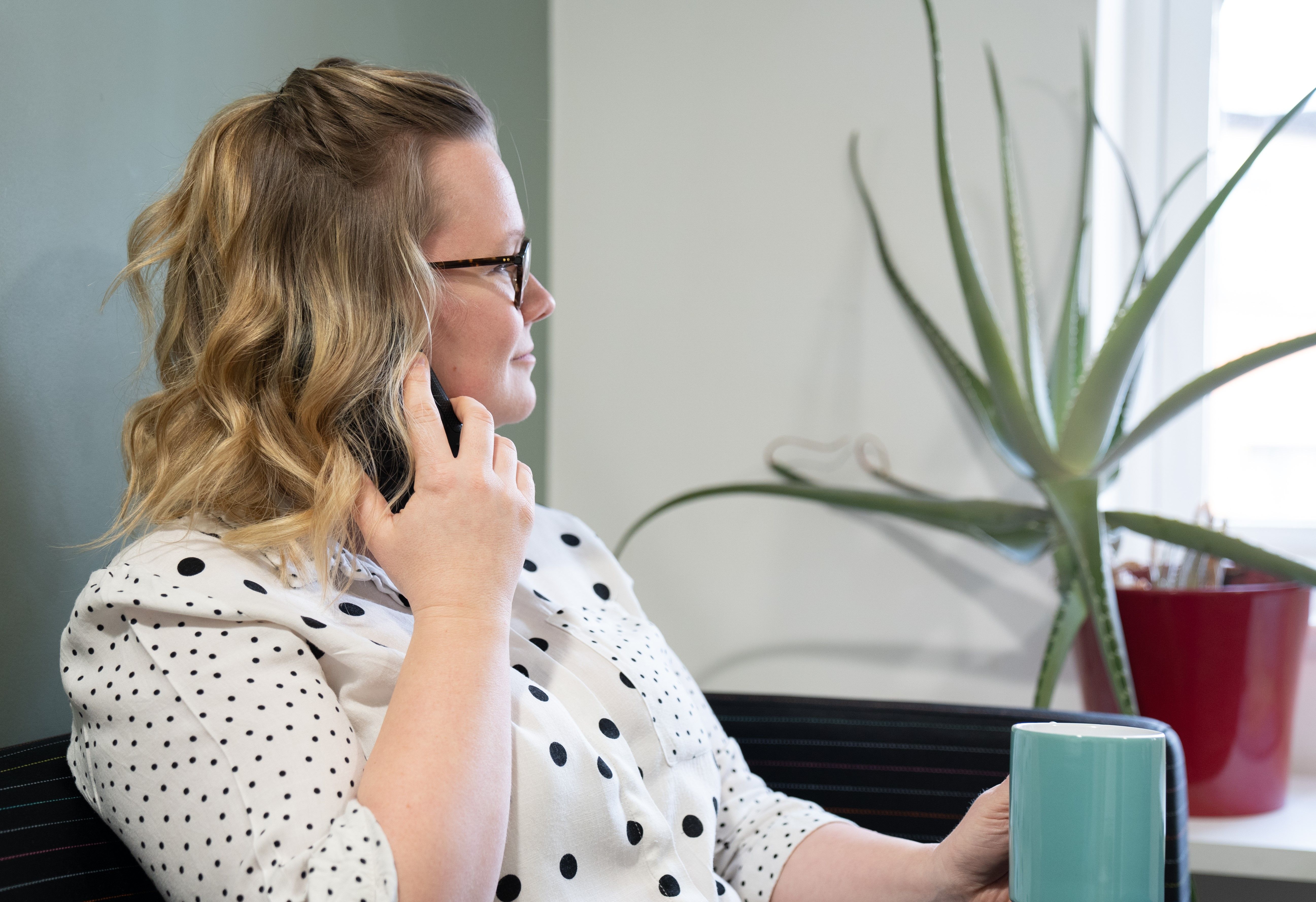 image of woman on phone