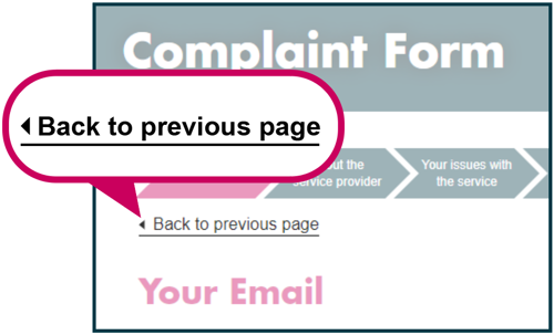 Image showing ‘Back to previous page’ link
